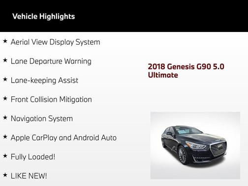 Victoria Black 2018 Genesis G90 5.0 Ultimate
