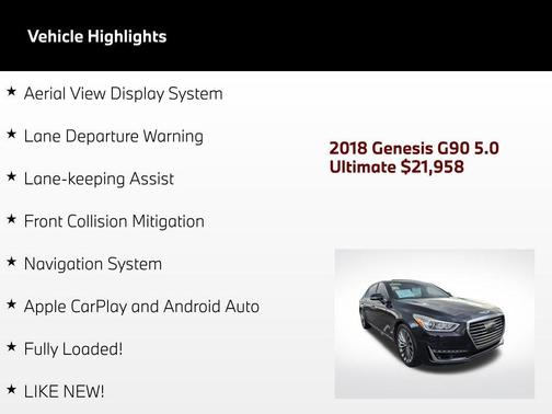 Victoria Black 2018 Genesis G90 5.0 Ultimate