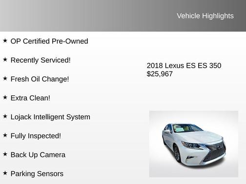2018 Lexus ES 350 Base