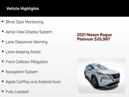 Pearl White Tricoat 2021 Nissan Rogue Platinum