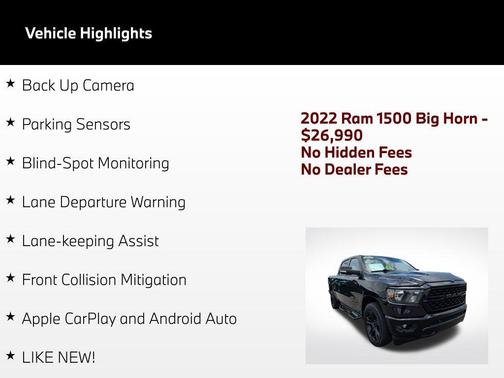 Diamond Black Crystal Pearlcoat 2022 RAM 1500 Big Horn/Lone Star