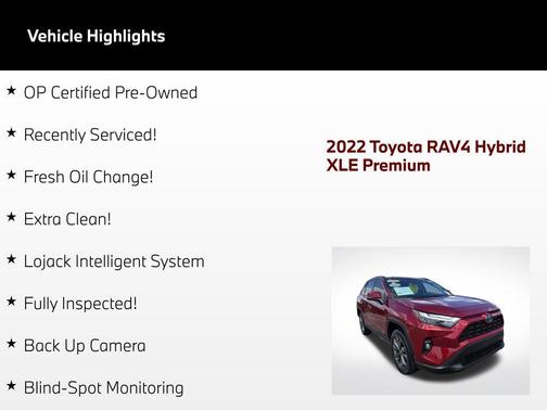 Ruby Flare Pearl 2022 Toyota RAV4 Hybrid XLE Premium