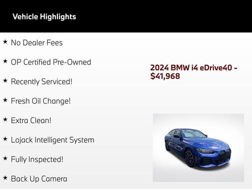Portimao Blue Metallic 2024 BMW i4 Gran Coupe eDrive40