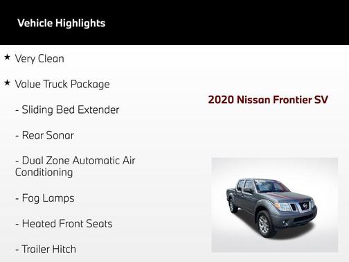 Gun Metallic 2020 Nissan Frontier SV