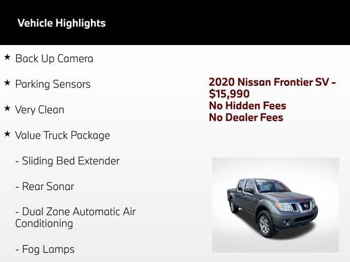 Gun Metallic 2020 Nissan Frontier SV