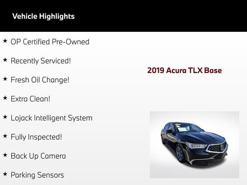 Crystal Black Pearl 2019 Acura TLX Technology