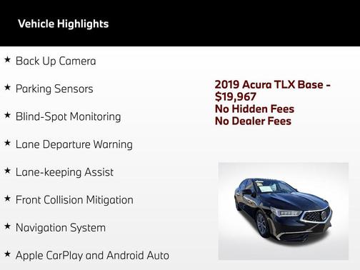 Crystal Black Pearl 2019 Acura TLX Technology