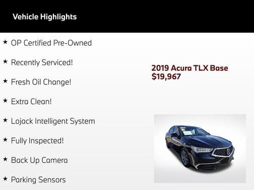 Crystal Black Pearl 2019 Acura TLX Technology