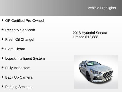 Symphony Silver 2018 Hyundai SONATA Limited