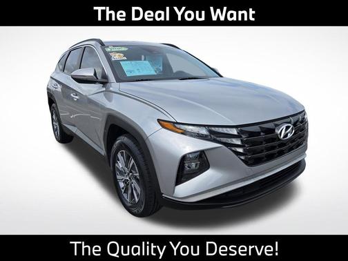 Shimmering Silver 2023 Hyundai TUCSON Hybrid Blue