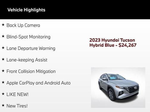 Shimmering Silver 2023 Hyundai TUCSON Hybrid Blue