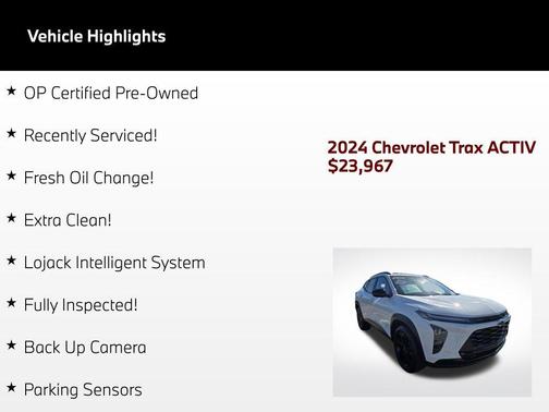 Summit White 2024 Chevrolet Trax FWD ACTIV