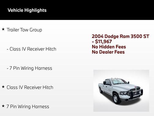 Bright White Clearcoat 2004 Dodge Ram 3500 Laramie