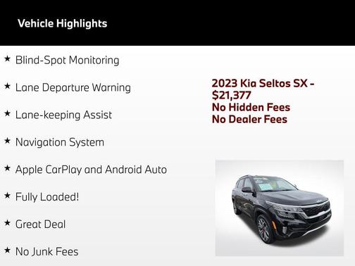 Cherry Black 2023 Kia Seltos SX Turbo