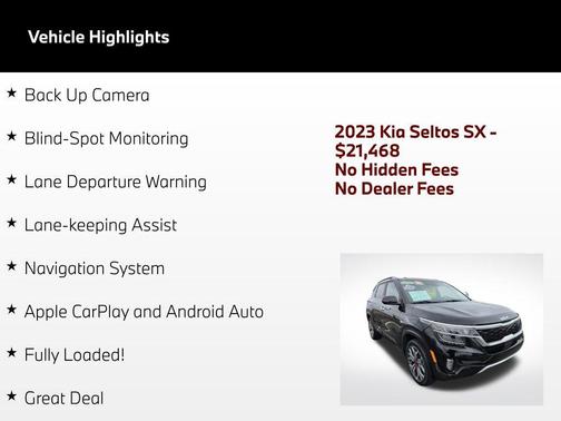Cherry Black 2023 Kia Seltos SX Turbo
