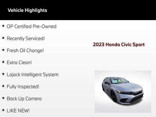 Lunar Silver Metallic 2023 Honda Civic Sport
