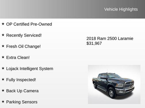 2018 RAM 2500 Laramie Crew Cab 4x4 6'4' Box