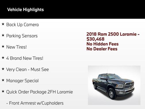 Maximum Steel Metallic Clearcoat 2018 RAM 2500 Laramie Crew Cab 4x4 6'4' Box