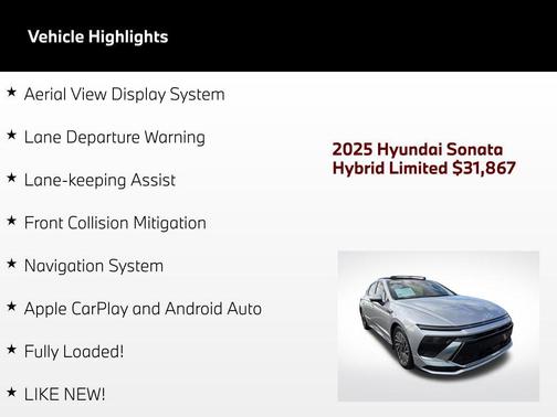 Aero Silver 2025 Hyundai SONATA Hybrid Limited