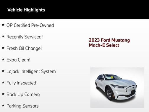 Space White Metallic 2023 Ford Mustang Mach-E Select