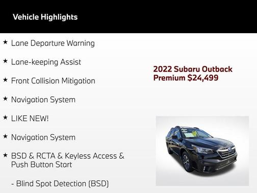 Crystal Black Silica 2022 Subaru Outback Premium