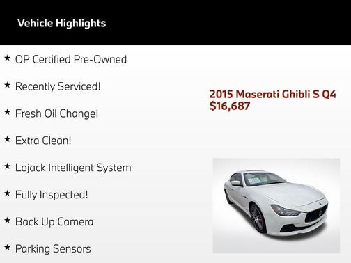 Bianco 2015 Maserati Ghibli S Q4