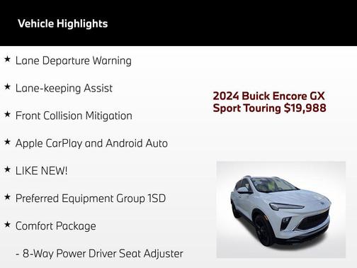 Summit White 2024 Buick Encore GX Sport Touring
