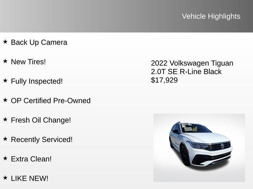 2022 Volkswagen Tiguan 2.0T SE R-Line Black