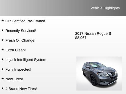 Gun Metallic 2017 Nissan Rogue S