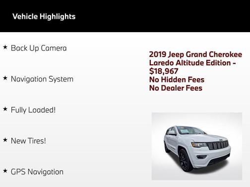 Bright White Clearcoat 2019 Jeep Grand Cherokee Altitude