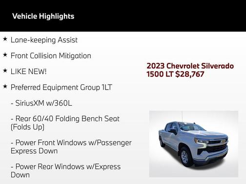 Summit White 2023 Chevrolet Silverado 1500 LT