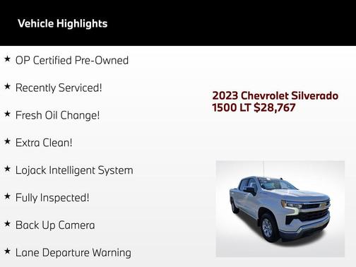 Summit White 2023 Chevrolet Silverado 1500 LT