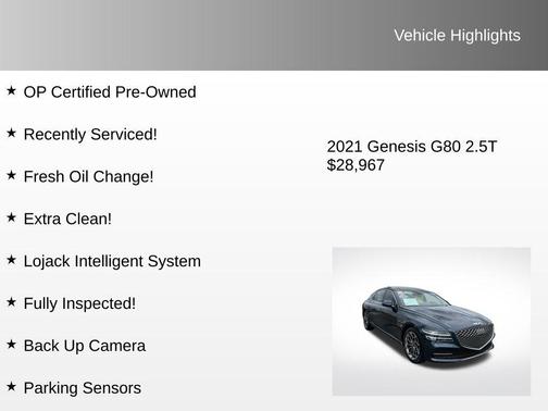 2021 Genesis G80 2.5T RWD