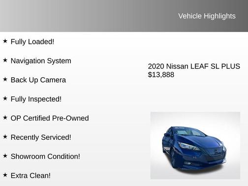 2020 Nissan Leaf SL PLUS 62 kWh
