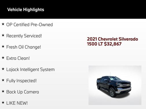 Black 2021 Chevrolet Silverado 1500 LT