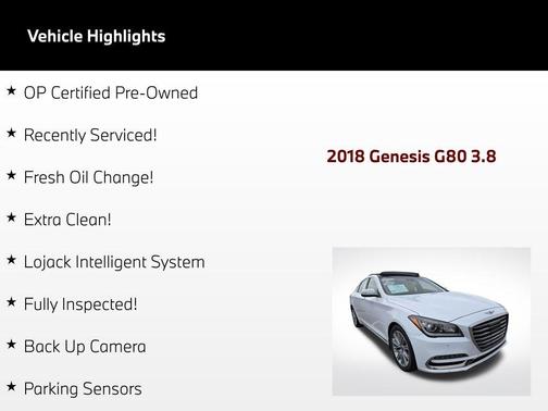 Casablanca White 2018 Genesis G80 3.8