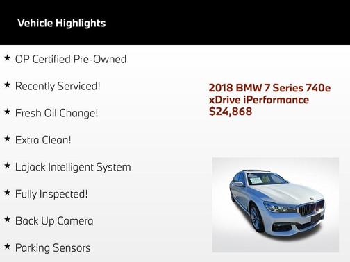 Alpine White 2018 BMW 740e xDrive iPerformance