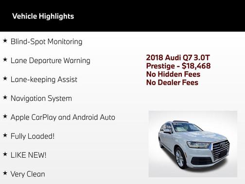 Carrara White 2018 Audi Q7 3.0T Prestige