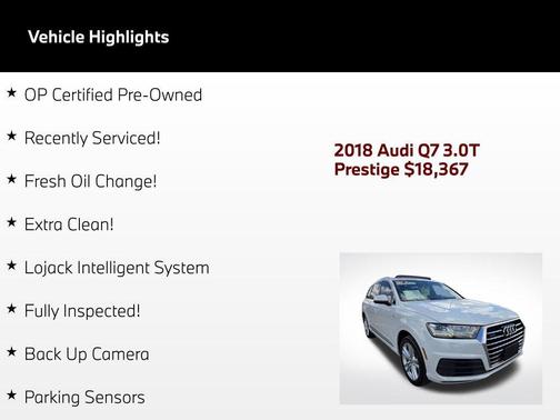 Carrara White 2018 Audi Q7 3.0T Prestige