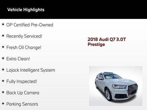 Carrara White 2018 Audi Q7 3.0T Prestige