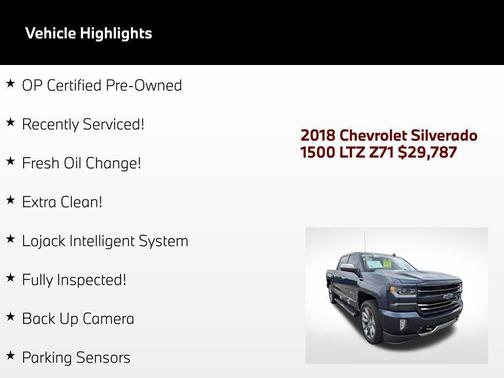 Centennial Blue Metallic 2018 Chevrolet Silverado 1500 LTZ