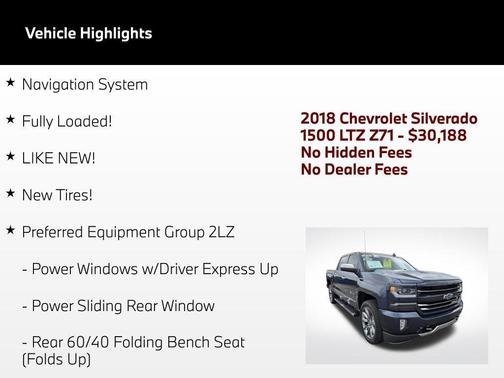 Centennial Blue Metallic 2018 Chevrolet Silverado 1500 LTZ