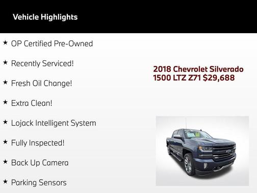 Centennial Blue Metallic 2018 Chevrolet Silverado 1500 LTZ