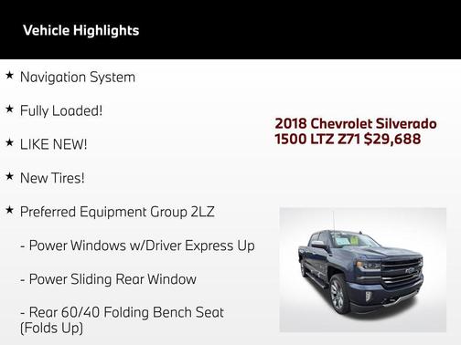 Centennial Blue Metallic 2018 Chevrolet Silverado 1500 LTZ
