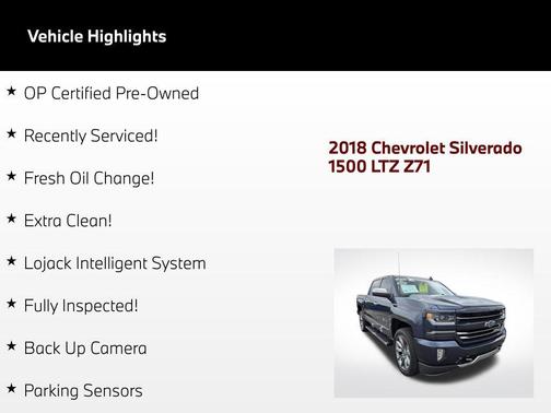 Centennial Blue Metallic 2018 Chevrolet Silverado 1500 LTZ