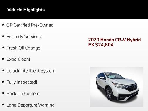 Platinum White Pearl 2020 Honda CR-V Hybrid EX