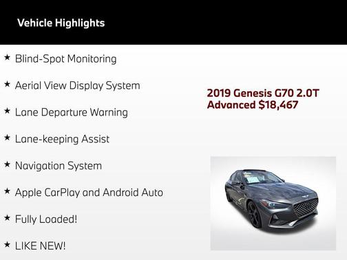 Himalayan Gray 2019 Genesis G70 2.0T Advanced