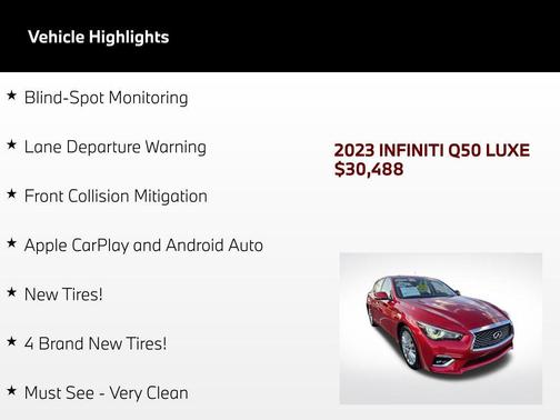 Dynamic Sunstone Red 2023 INFINITI Q50 3.0t LUXE