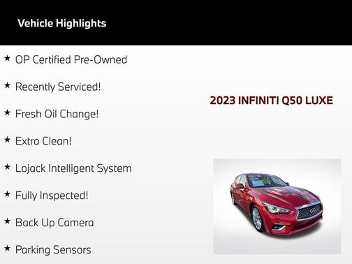 Dynamic Sunstone Red 2023 INFINITI Q50 3.0t LUXE