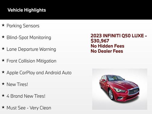 Dynamic Sunstone Red 2023 INFINITI Q50 3.0t LUXE